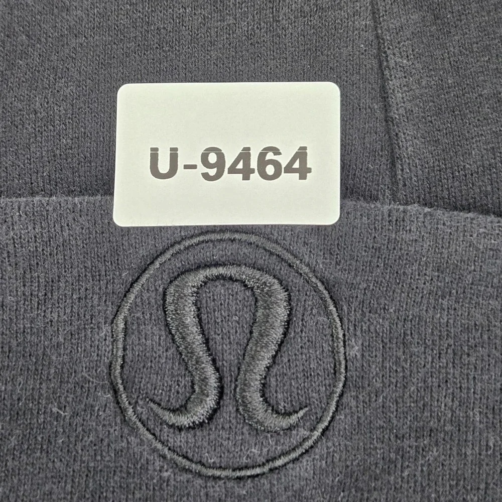 Lululemon Women Hoodie 8 Black Scuba Embroidery‎ Fleece Activewear Zipper